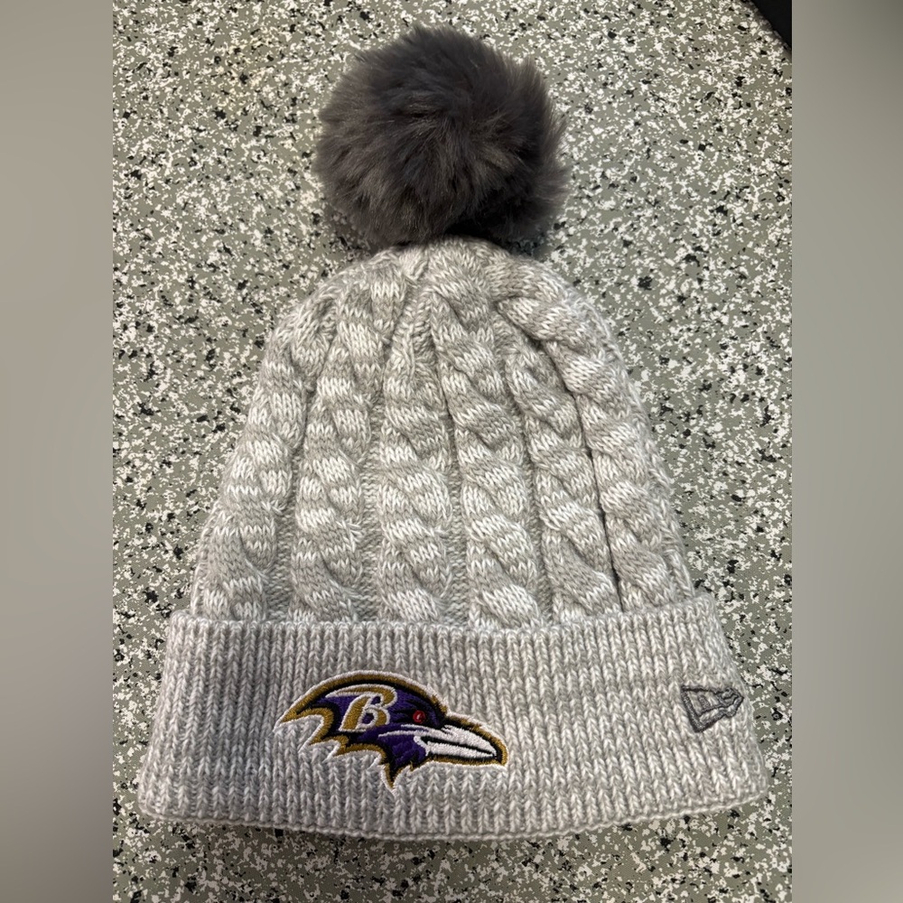 Baltimore Ravens NFL Light Gray Knit Beanie